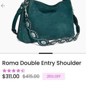 Aimee Kestenberg Tan Suede Shoulder Bag with Gold Accents